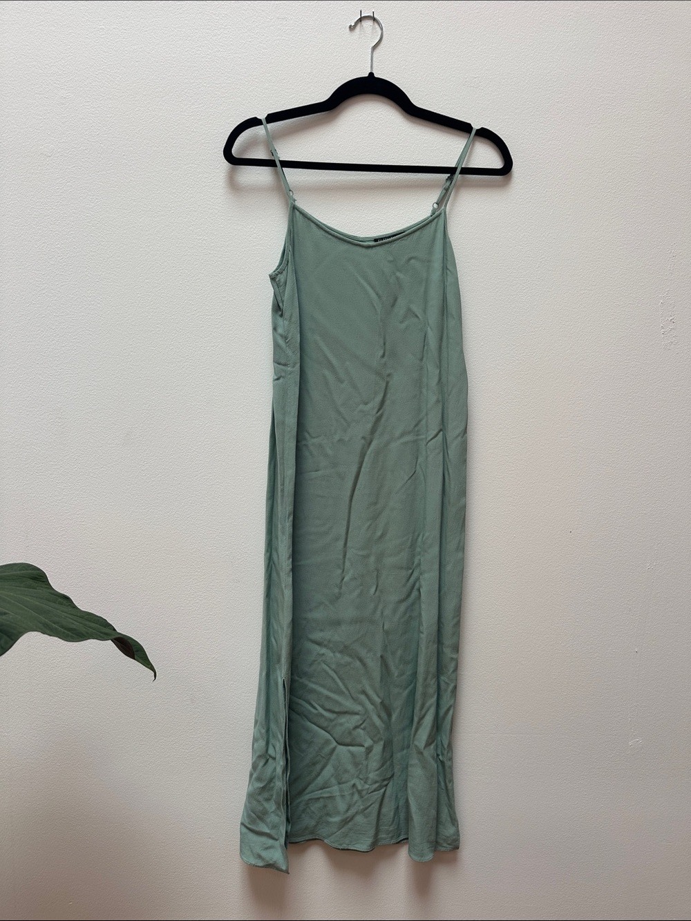 Eileen Fisher Sage Green Slip Maxi with Thin Straps